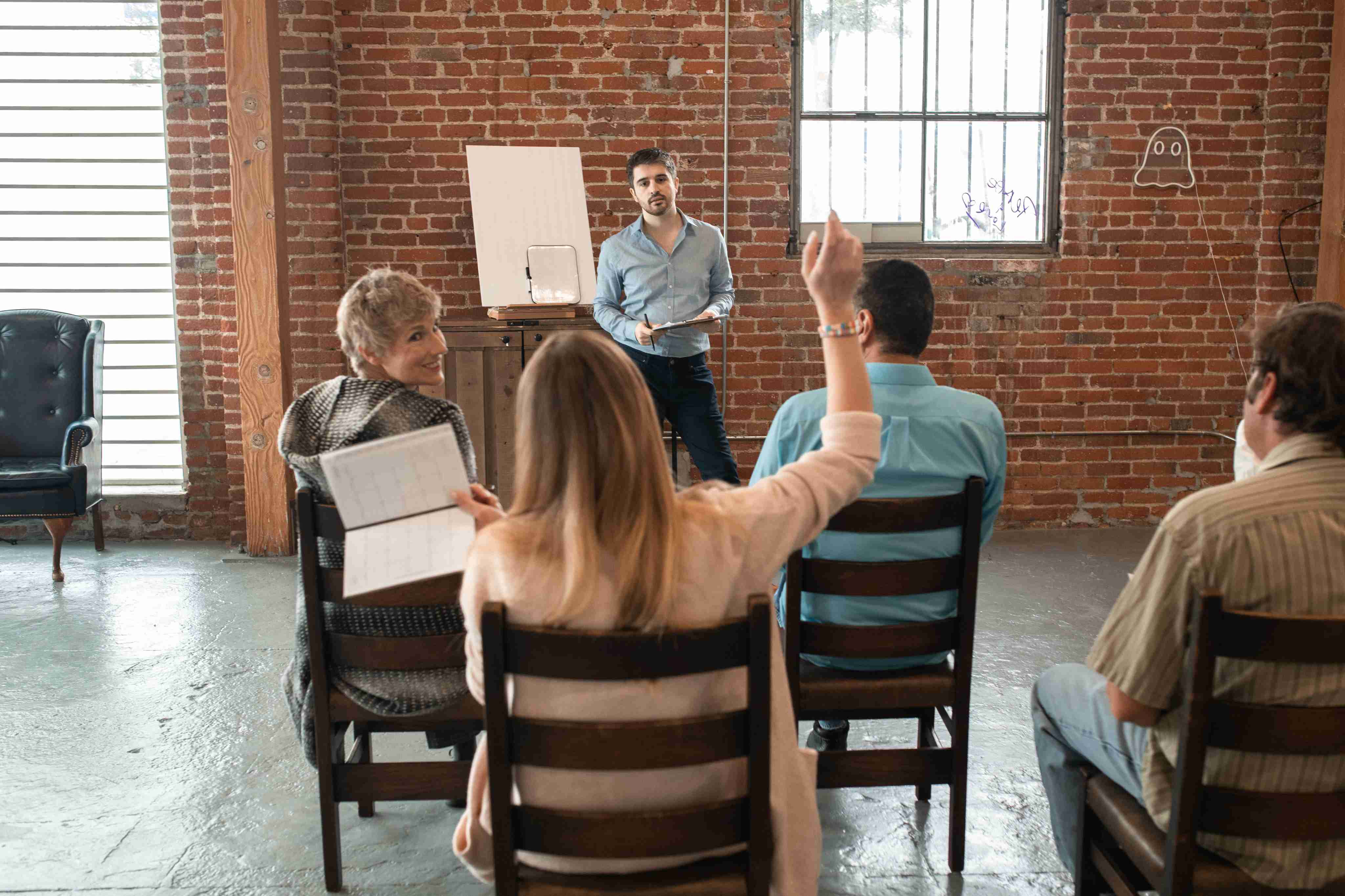 Teachers in a training workshop
